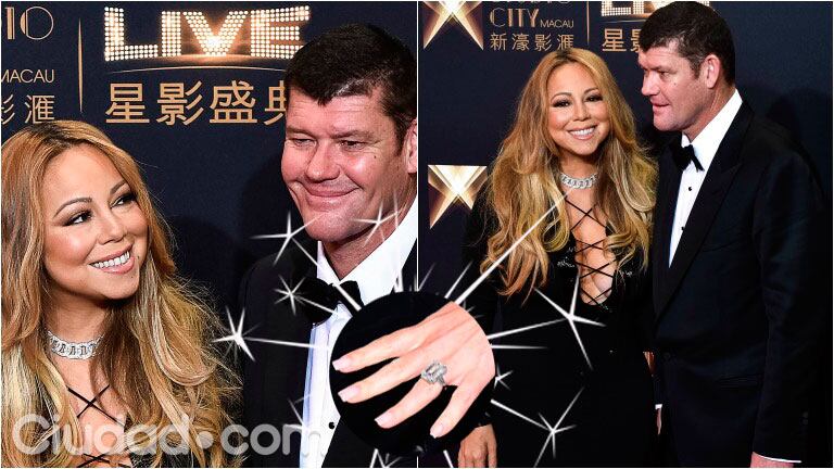 El increíble anillo de compromiso de Mariah Carey. (Foto: AFP)