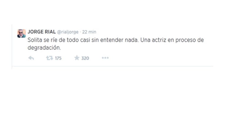 El lapidario tweet de Jorge Rial contra Soledad Silveyra. 