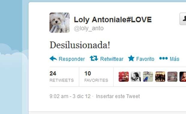 El llamativo tweet de La Niña Loly. (Foto: Twitter @loly_anto)