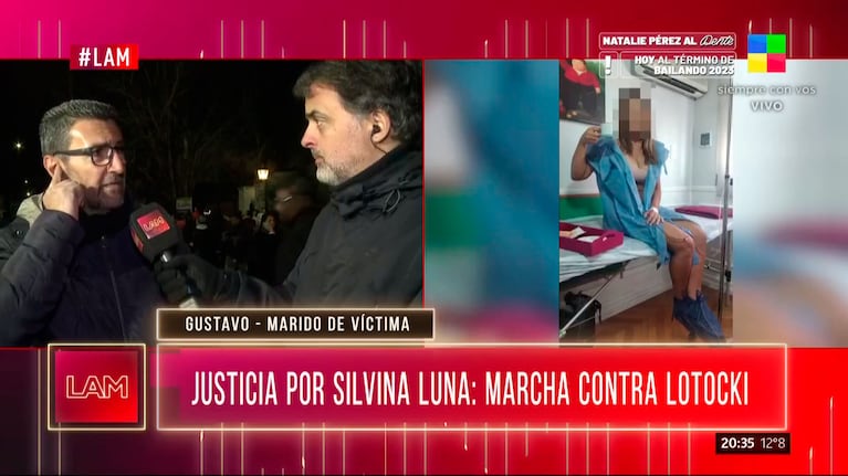 El marido de una de las víctimas en la marcha contra Aníbal Lotocki.