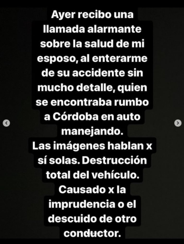 El marido de Virginia Gallardo sufrió un grave accidente automovilístico: "Pudo ser una tragedia; gracias a Dios, Marto se encuentra bien"