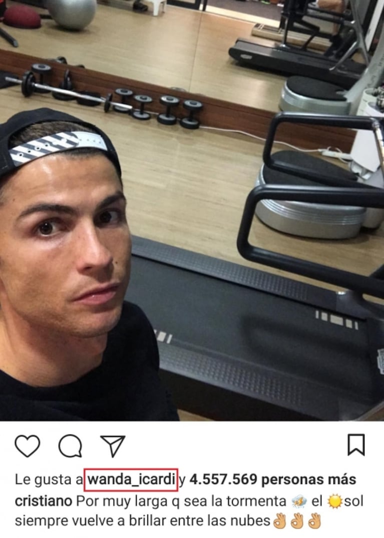 El "me gusta" de Wanda Nara a Cristiano Ronaldo