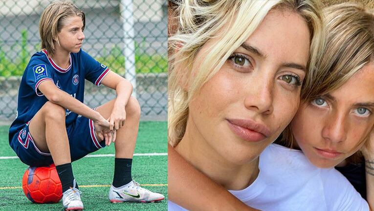 El mensaje de apoyo de Wanda Nara a su hijo Valentino en pleno partido de fútbol.