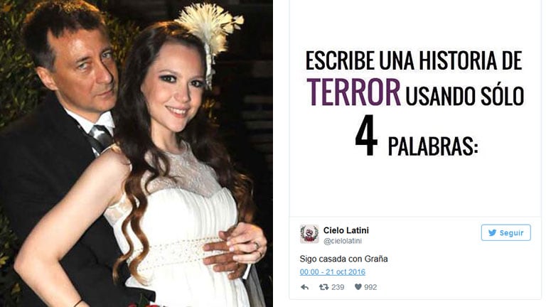 El mensaje de Cielo Latini para su ex, Rolando Graña. (Fotos: Web y Twitter)