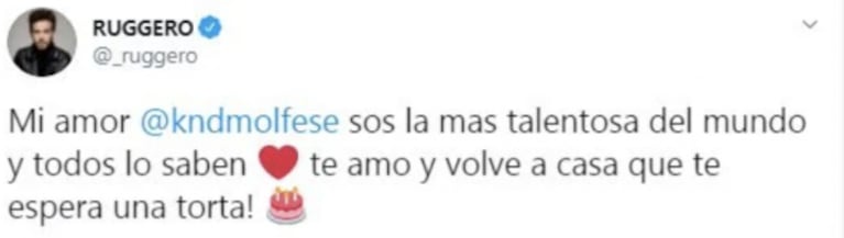 El mensaje de Ruggero Pasquarelli a Cande Molfese, tras su eliminación del Cantando 2020: "Sos la más talentosa del mundo"