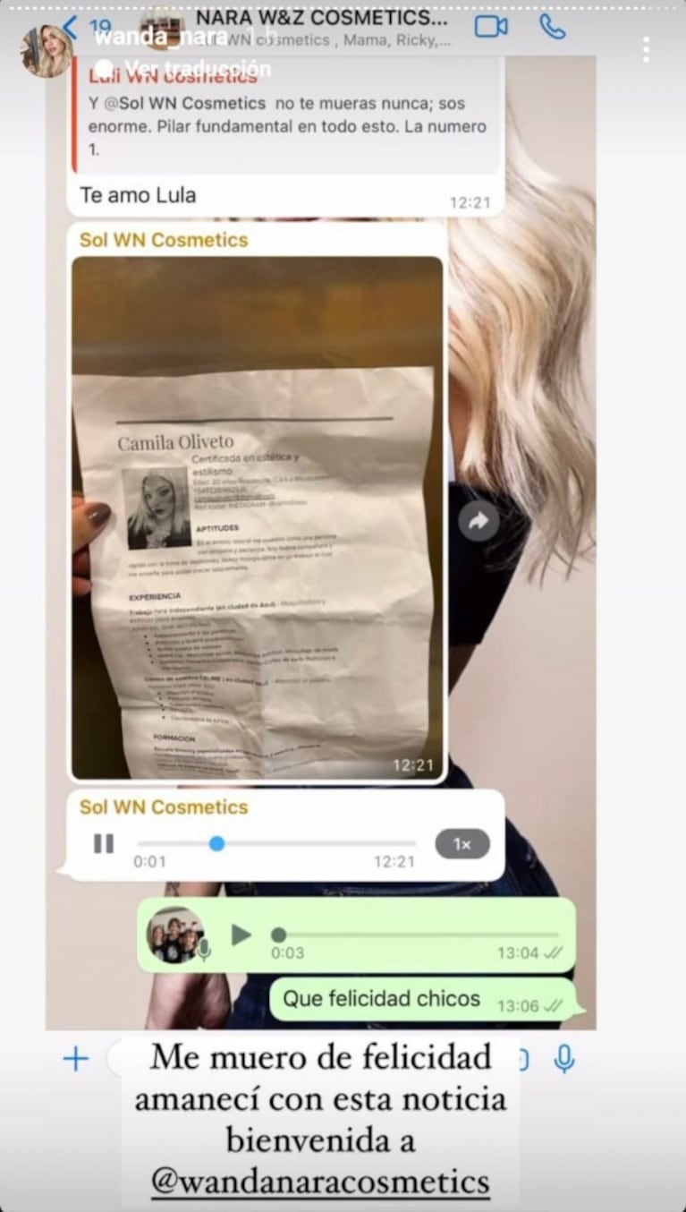 El noble gesto de Wanda Nara con una fan que le dejó su currículum en la inauguración de su local: "Ya la llamaron"