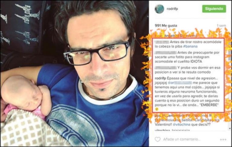 El novio de Tesouro publicó una foto con su beba, dos mujeres lo criticaron ¡y explotó con un tremendo insulto!