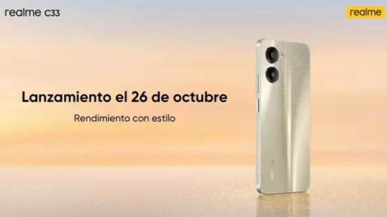 El nuevo realme C33 incorpora chip Unisoc T612 y un batería de 5000mAh