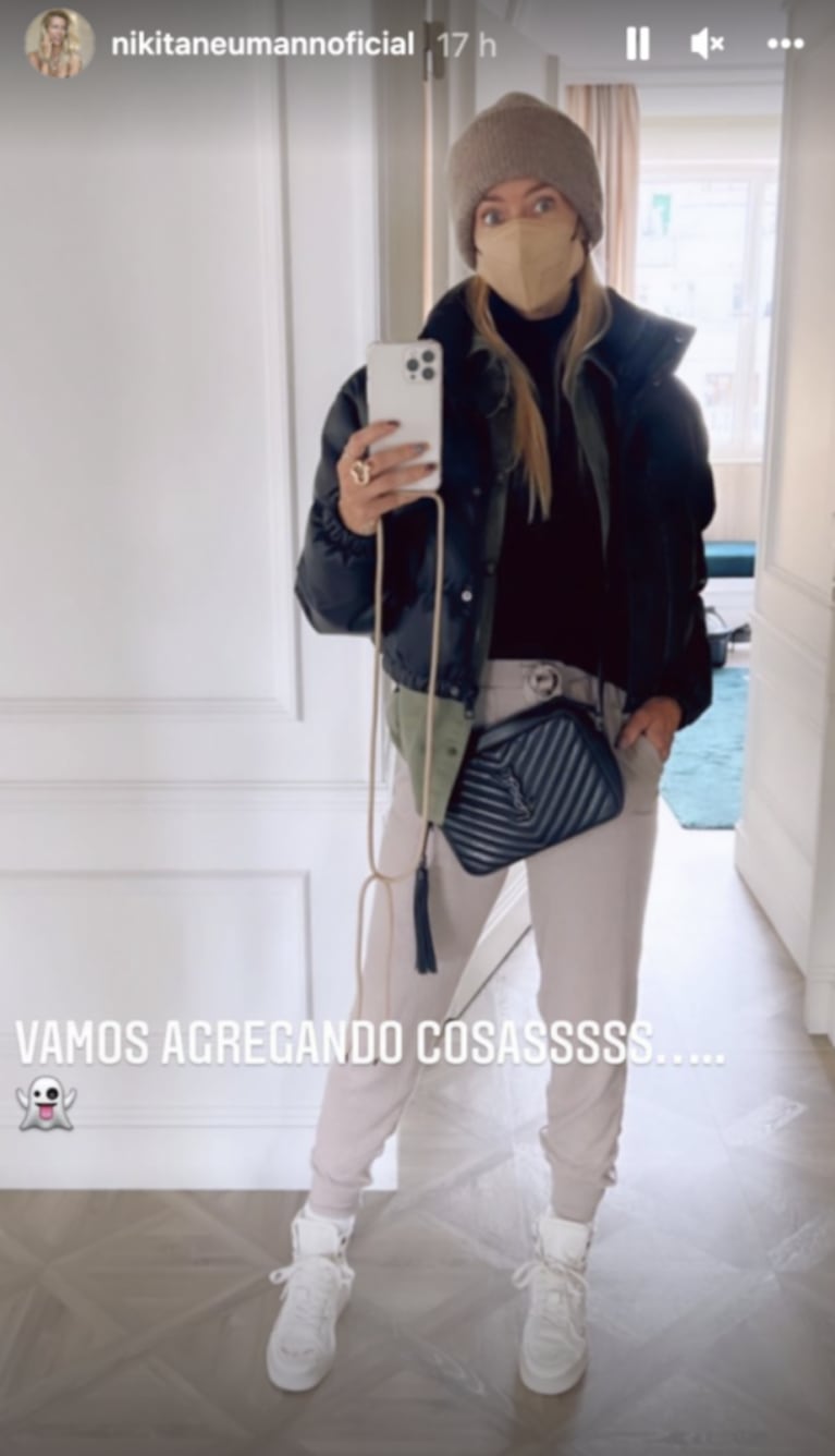 El outfit de Nicole Neumann por las bajas temperaturas en Europa: "Vamos agregando cosas"