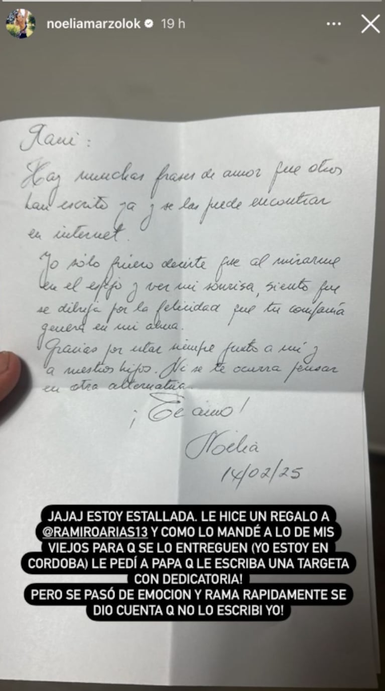 El papá de Noelia se hizo pasar por su hija para escribierle a Ramiro. Foto: IG | noeliamarzolok