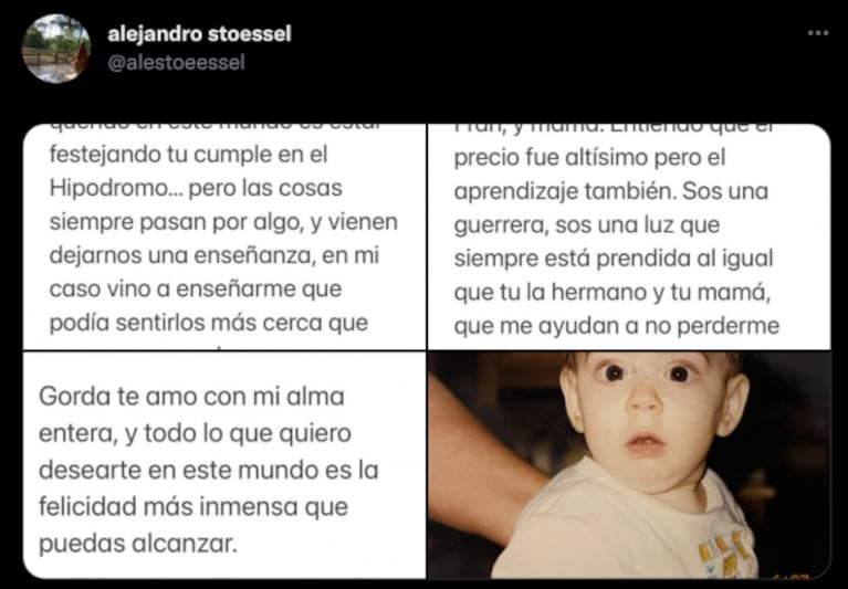 El papá de Tini, todavía internado, le dedicó un emotivo mensaje de cumpleaños a su hija: "Sos una guerrera"