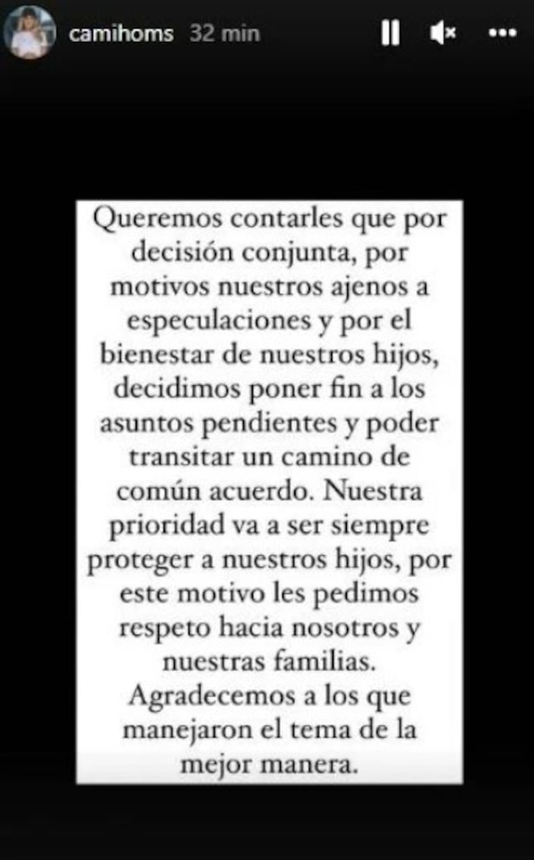 El pedido de Rodrigo de Paul y Camila Homs a la prensa tras su polémica separación: "Pedimos respeto hacia nuestras familias"