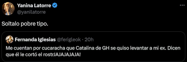 El picante consejo de Yanina Latorre a Fernanda Iglesias por el coqueteo de Catalina Gorostidi con su ex