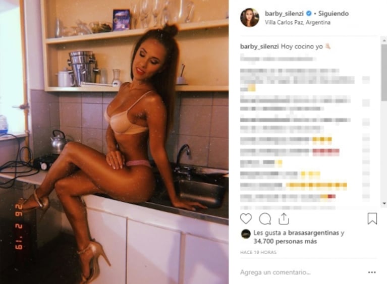 El piropo hot de Francisco Delgado en una foto ultra sexy de Barby Silenzi: "Te acordaste tarde de cocinar así"