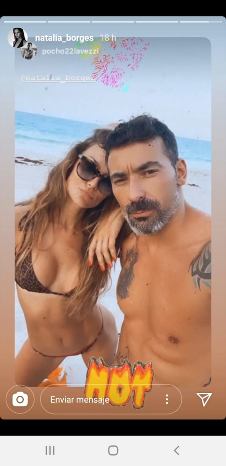 El Pocho Lavezzi y la modelo Natalia Borges confirmaron su romance, tras una versión de "icardiada"