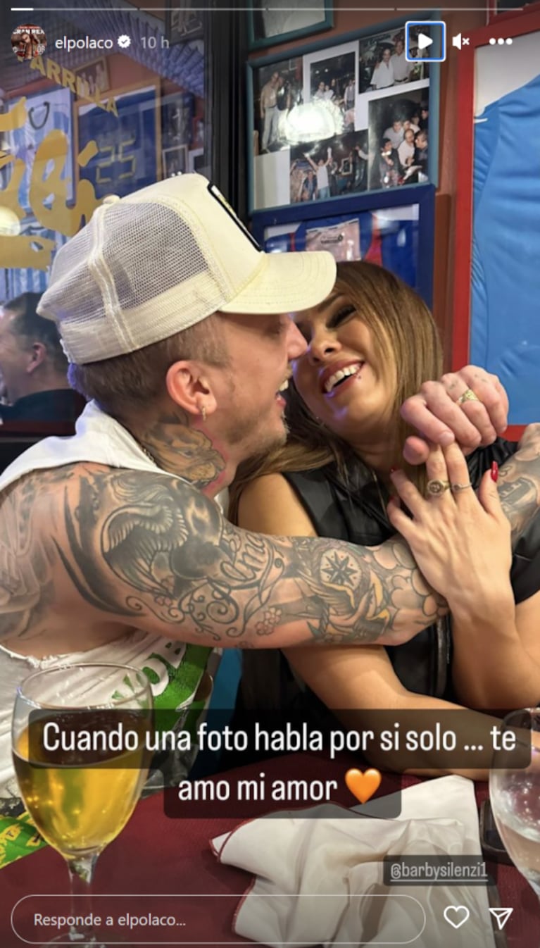 El Polaco le declaró su amor a Barby Silenzi con un tremendo posteo: "Te amo, mi amor"