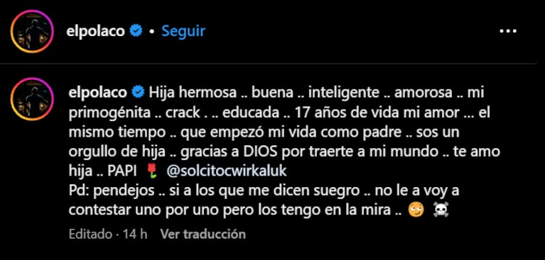 El Polaco les hizo una advertencia a los pretendientes de Sol.