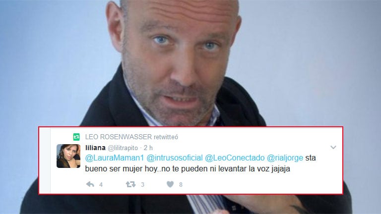 El polémico RT de Leo Rosenwasser cuando su exmujer estaba en TV. (Fotos: Web y Twitter)