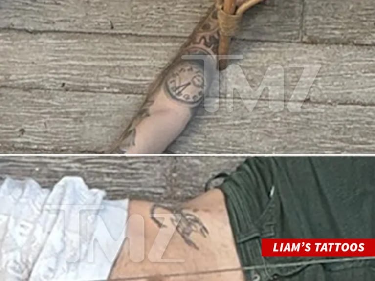 El portal TMZ publicó las fotos donde se identifica el cuerpo de Liam por sus tatuajes. Foto: TMZ.