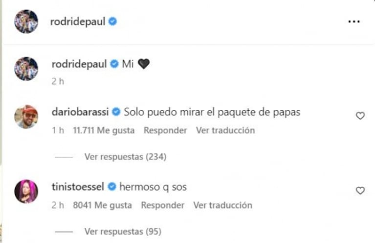 El posteo de Rodrigo de Paul con Tini Stoessel en medio de las vacaciones de Camila Homs y sus hijos