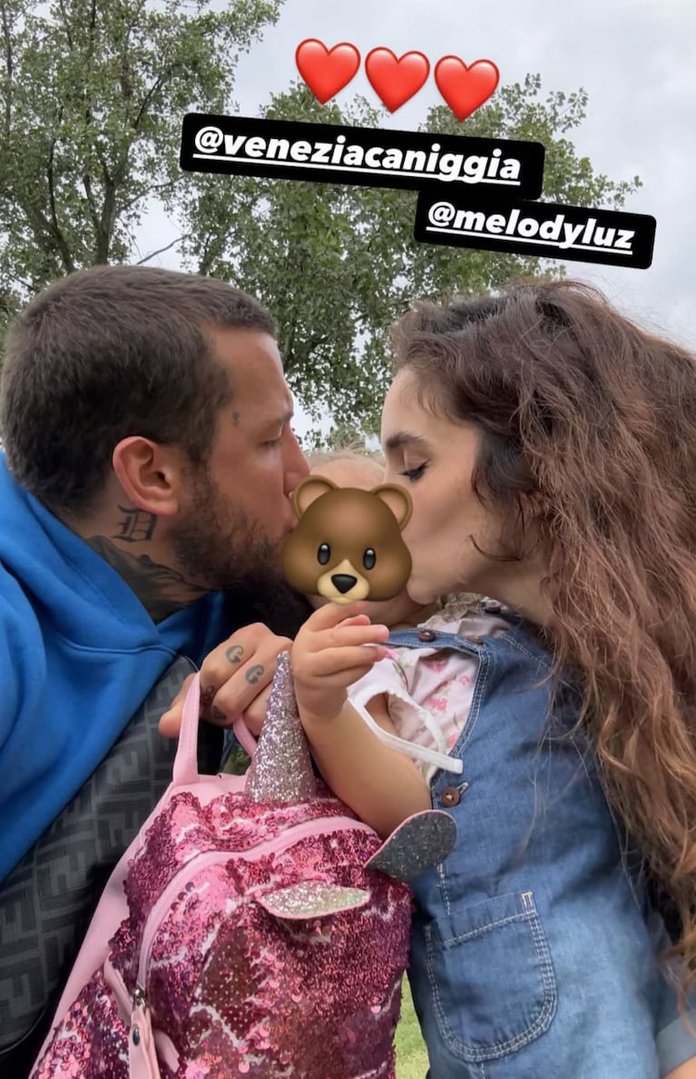 El primer día de Venezia junto a Melody y Alex. Foto: IG | alexcaniggia