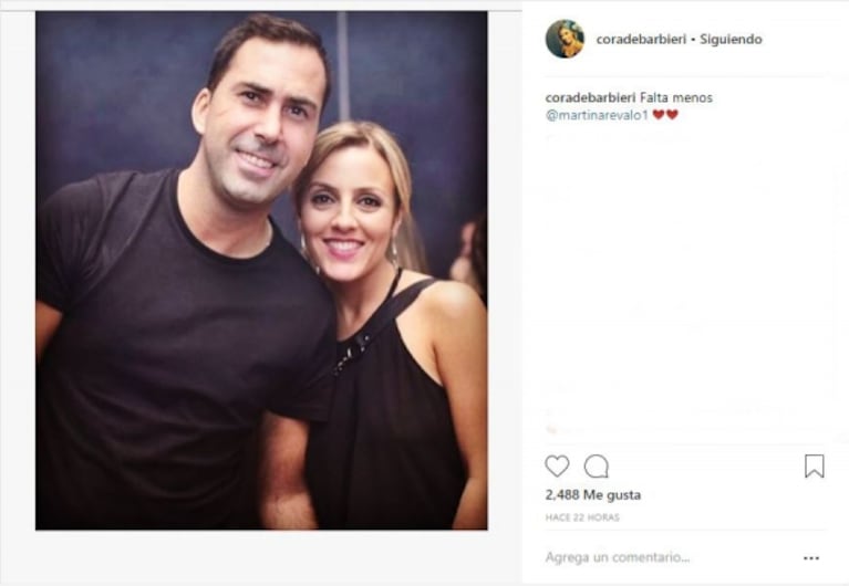 El romántico mensaje de Cora Debarbieri a Martín Arévalo, su novio: "Falta menos"