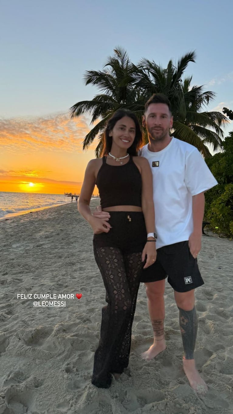 El romántico saludo de Antonela Roccuzzo a Lionel Messi por su cumpleaños número 37
