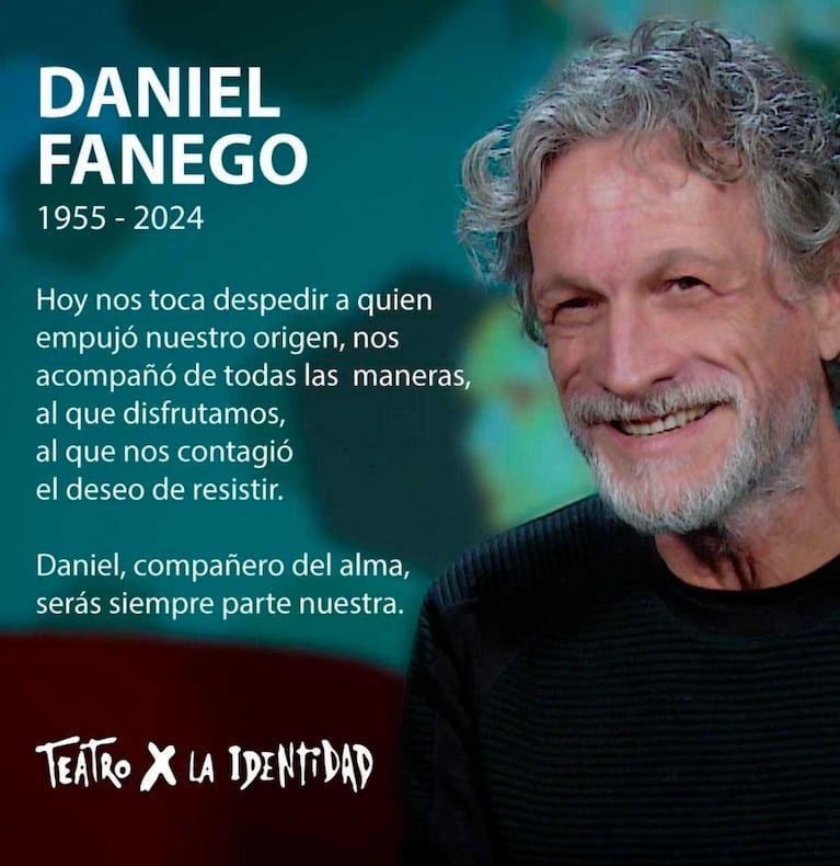 El saludo de Teatro por la identidad a Daniel Fanego