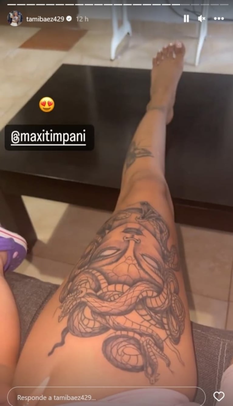 El significado del enorme tattoo de Medusa que se hizo Tamara Báez