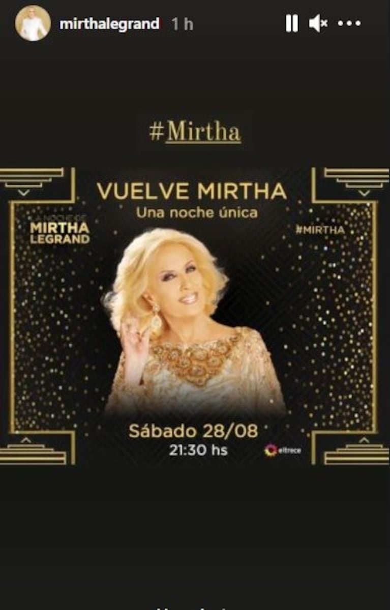 El sorpresivo anuncio de la vuelta de Mirtha Legrand a la TV: "Mi adorada nieta Juana me reemplazó, ahora yo la reemplazo a ella"