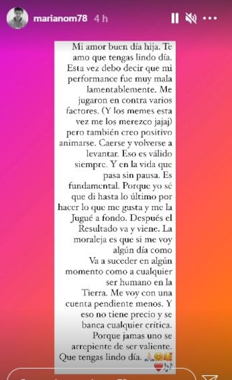 El sorpresivo mea culpa de Mariano Martínez tras su debut como cantante: "Fue muy malo, me merezco los memes"