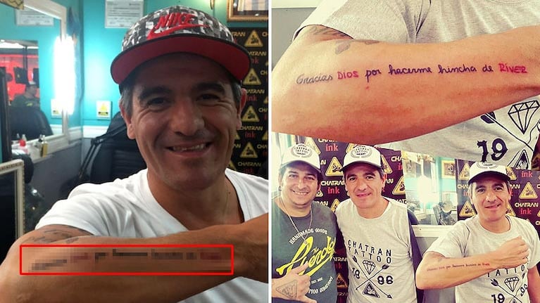 El tatuaje del Burrito Ortega en honor a River