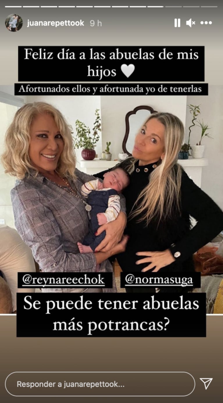 El tierno mensaje de Juana Repetto a las abuelas de sus hijos: "¿Pueden ser más potras?"