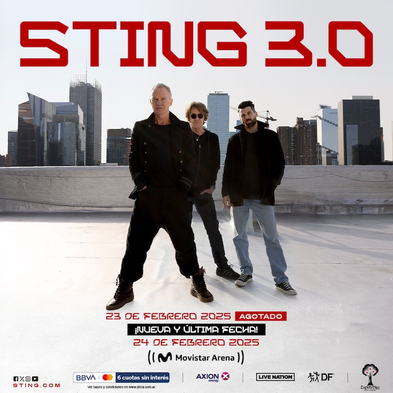 El tour "Sting 3.0" presenta a Sting en un formato de power trío