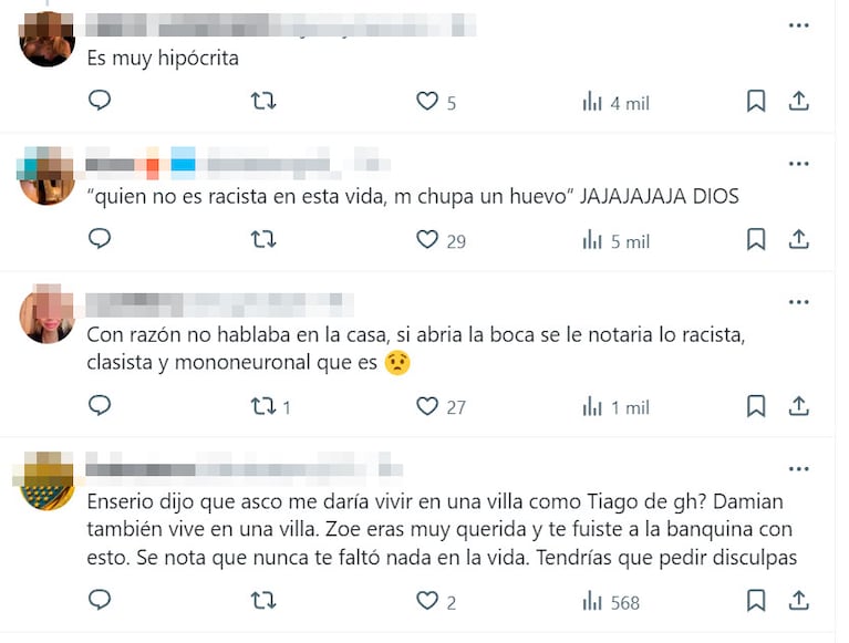 El tremendo comentario racista de Zoe Bogach por el que la funaron en redes