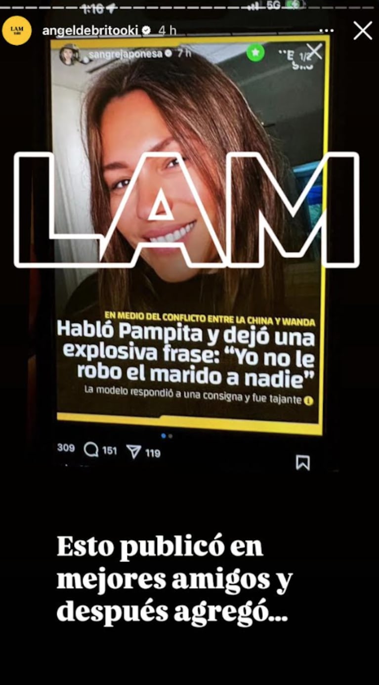 El tremendo mensaje de China contra Pampita.