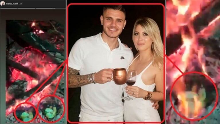 El tremendo video de Wanda Nara quemando fotos suyas con Mauro Icardi, tras su crisis de llanto en TV