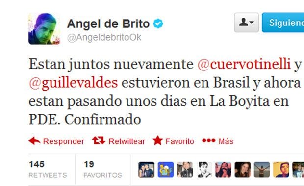 El tweet de Angel de Brito con #labomba. (Captura: @AngeldebritoOk)