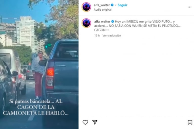 El video de Alfa de Gran Hermano, furioso tras ser insultado en la calle: "Los seguí y me bajé; los dos arrugaron"