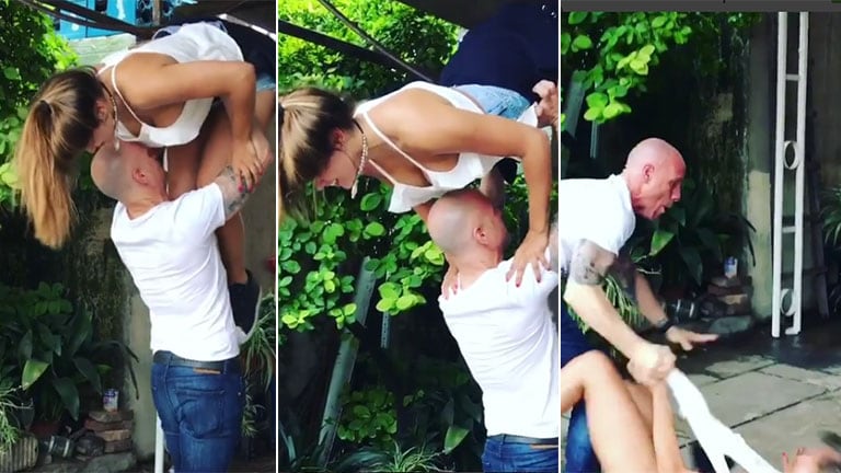 El video viral de Barbie Vélez haciendo un truco con su papá. (Fotos: Instagram)