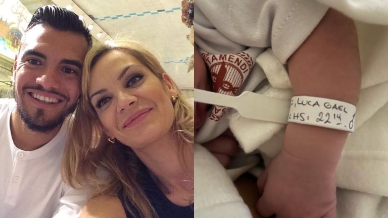 Eliana Guercio y Sergio Romero mostraron la primera foto de Luca Gael (Fotos: Instagram)