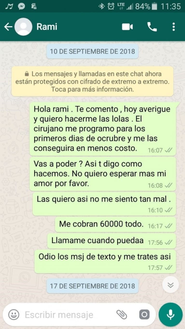 Eliana Mendoza explicó por qué le pidió 60 mil pesos a Ramiro Ponce de León