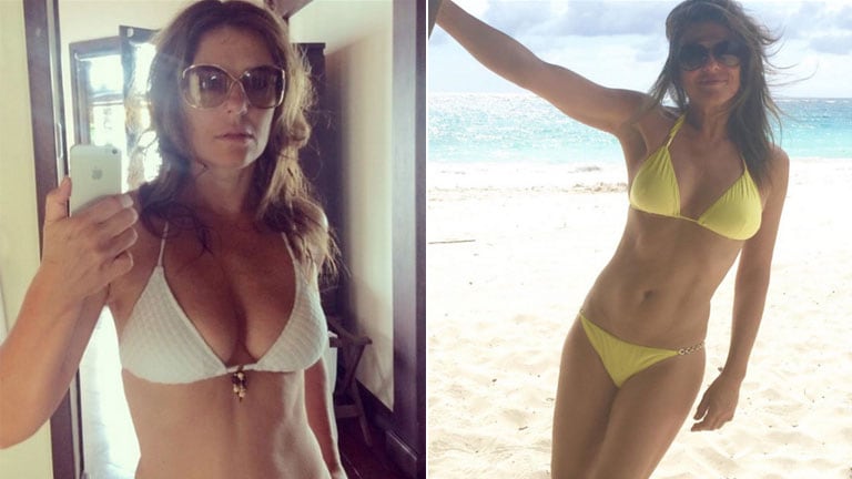 Elizabeth Hurley lució su cuerpazo a los 50 años en la playa (Foto: Instagram)