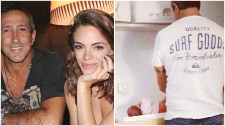 Emilia Attias mostró una foto de su marido cambiándole los pañales a su hija (Fotos: Web e Instagram)