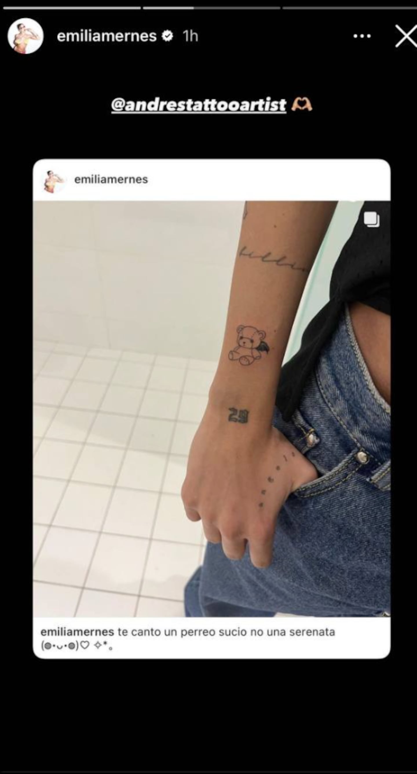 Emilia Mernes se tatuó un significativo diseño en el antebrazo en Los  Ángeles: 