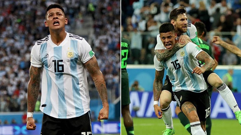 Emotiva dedicatoria de Marcos Rojo, que llevó a Argentina a Octavos: El gol es para mi familia y este grupo