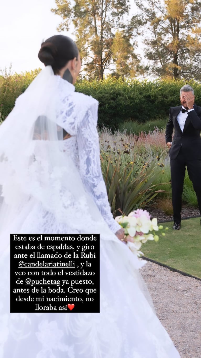En fotos, el llanto de Marcelo Tinelli al ver a su hija Cande vestida de novia