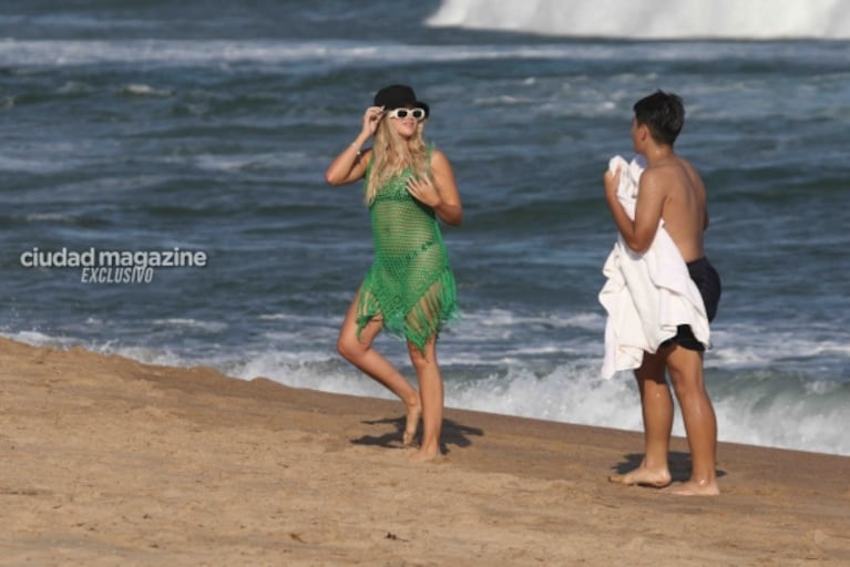 En fotos, las vacaciones del Kun Agüero su hijo Benjamín y Sofía Calzetti en Punta del Este