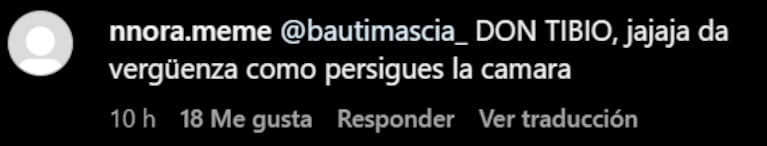 En Instagram liquidaron a Bautista por su defensa a Martín.