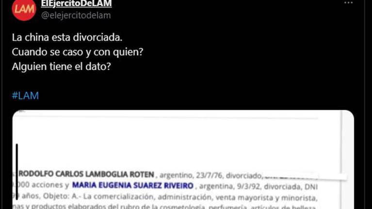 En X, El ejército de LAM publicó este fragmento de una resolución judicial.